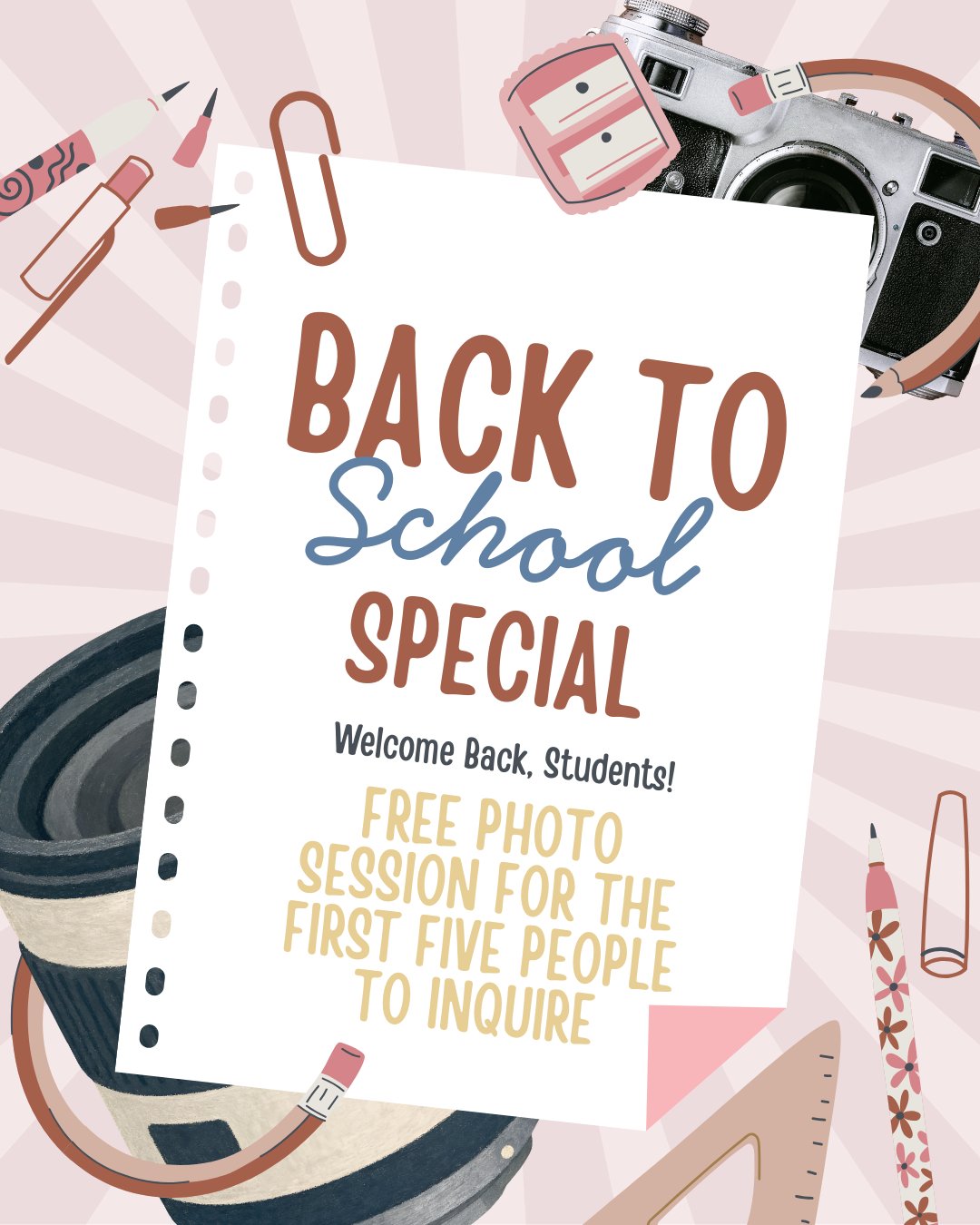 New grade, new goals, new memories!  To kick off the school year in Piqua, I’m giving away 5 completely free photo sessions to the first 5 people who inquire. Perfect for students, seniors, or families looking to capture this season.

Call or text us at (937) 451-8396, or send us a DM to lock in your spot today!#PiquaPhotographer #Piqua #MiamiCountyPhotographer #OhioPhotographer #BackToSchool2026 #SeniorPortraitsOhio #DaytonPortraitPhotographer #OhioSmallBusiness #PiquaEvents #LocalOhioPhotographer